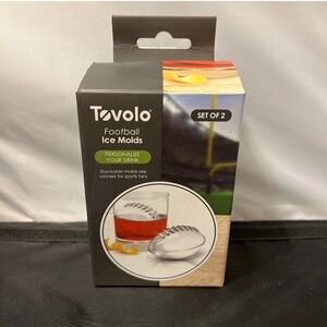 Tovolo Football Ice Molds - Set of 2, Gray. Brand New.